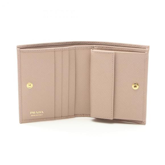 PRADA Beige Saffiano Leather Bi-fold Wallet 1MV204QHHF0236 - Picture 4 of 6